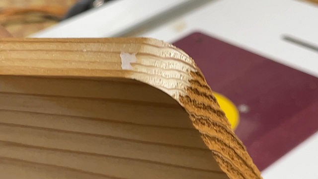 自作のR加工治具をRを加工した所